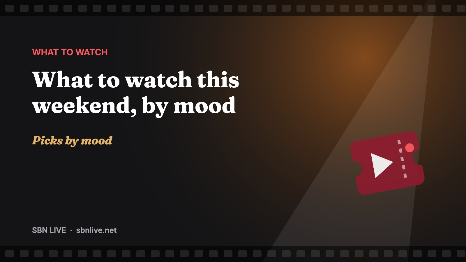 What to watch this weekend, by mood